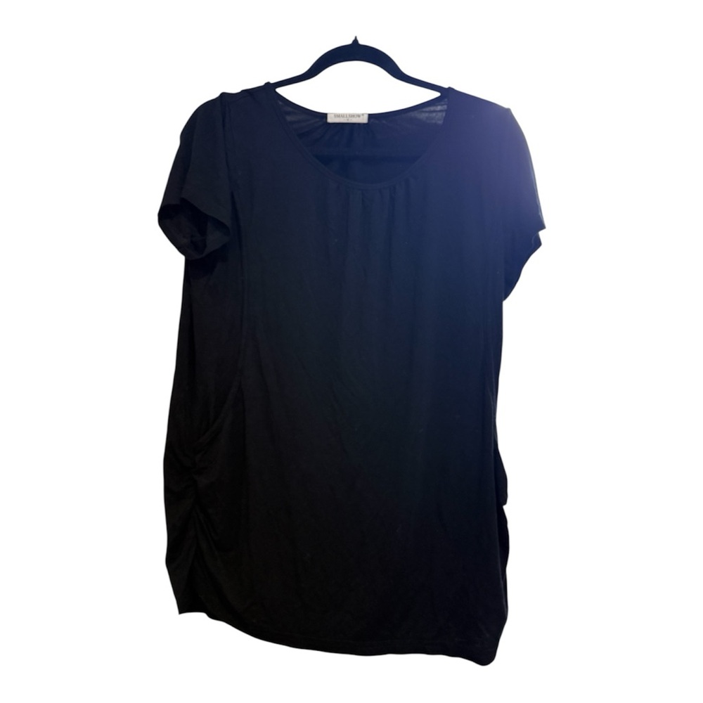 Smallshow Maternity & Nursing Short Sleeve Breastfeeding Top in Black